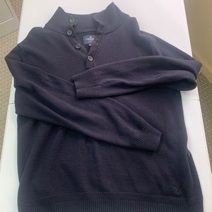 American Eagle Mens Large Navy Blue Button Up Sweater